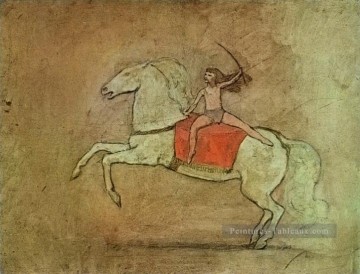 cheval Tableau Peinture - Equestrienne un cheval 1905 cubiste Pablo Picasso